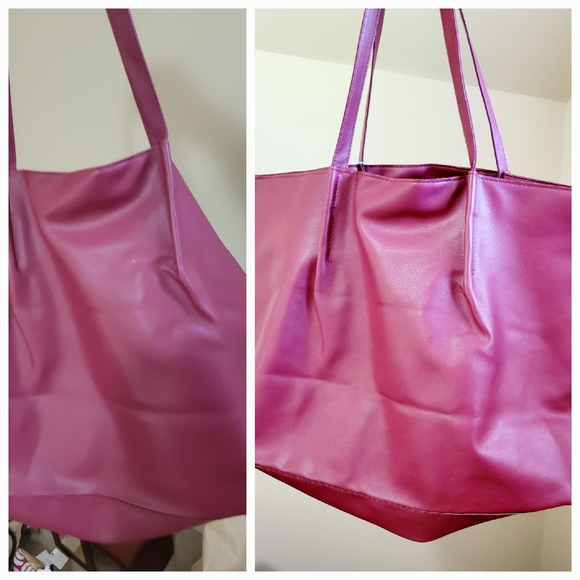 NWT Saks Fith Avenue Burgundy large Tote bag - Picture 8 of 8
